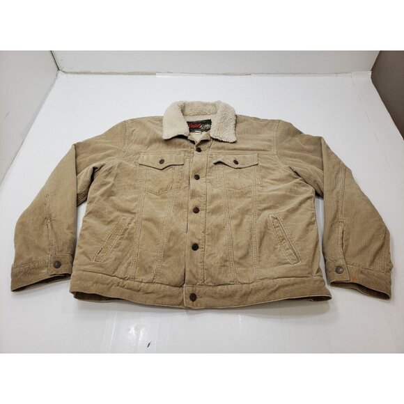 Old Navy Other - Old Navy Vintage Jacket Button Up Collared Sherpa Lined Corduroy Tan Brown Sz L